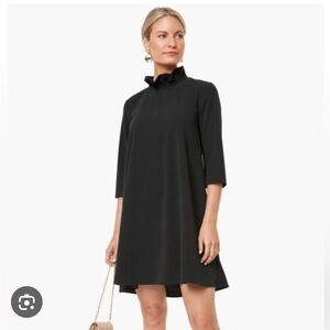 Tuckernuck Pomenade Daphne Black Ruffle Neck Mini Dress Size Small